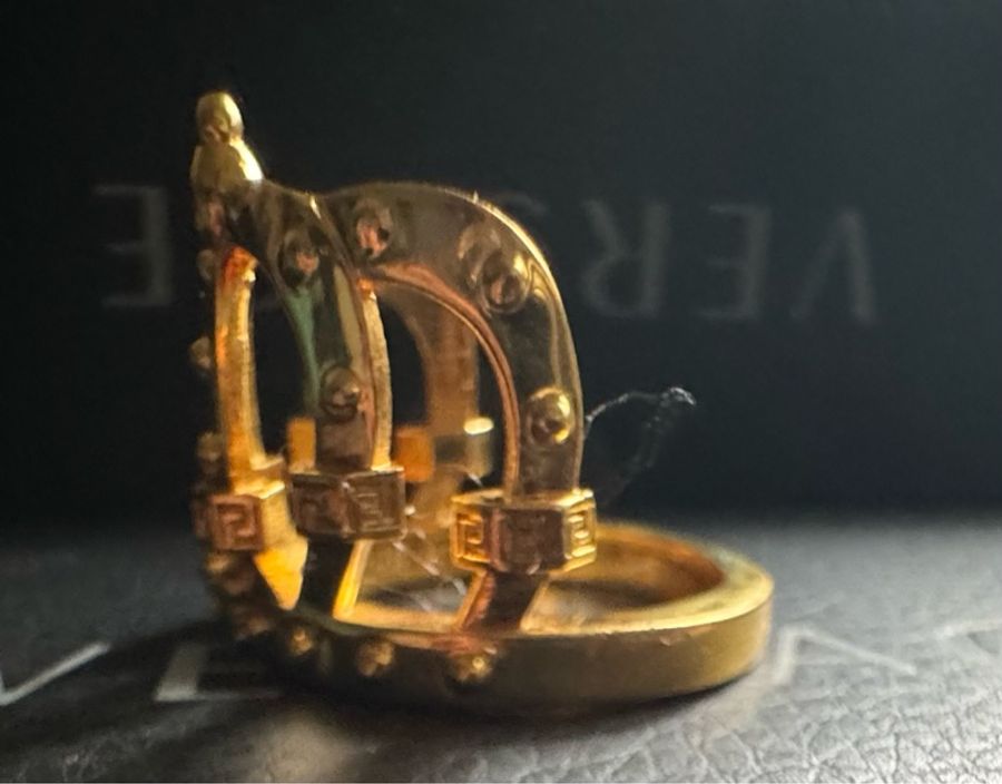 🙏求變現🙏 VERSACE 范思哲 凡賽斯 皇冠造型 戒指 戒圍21 二手正品-3