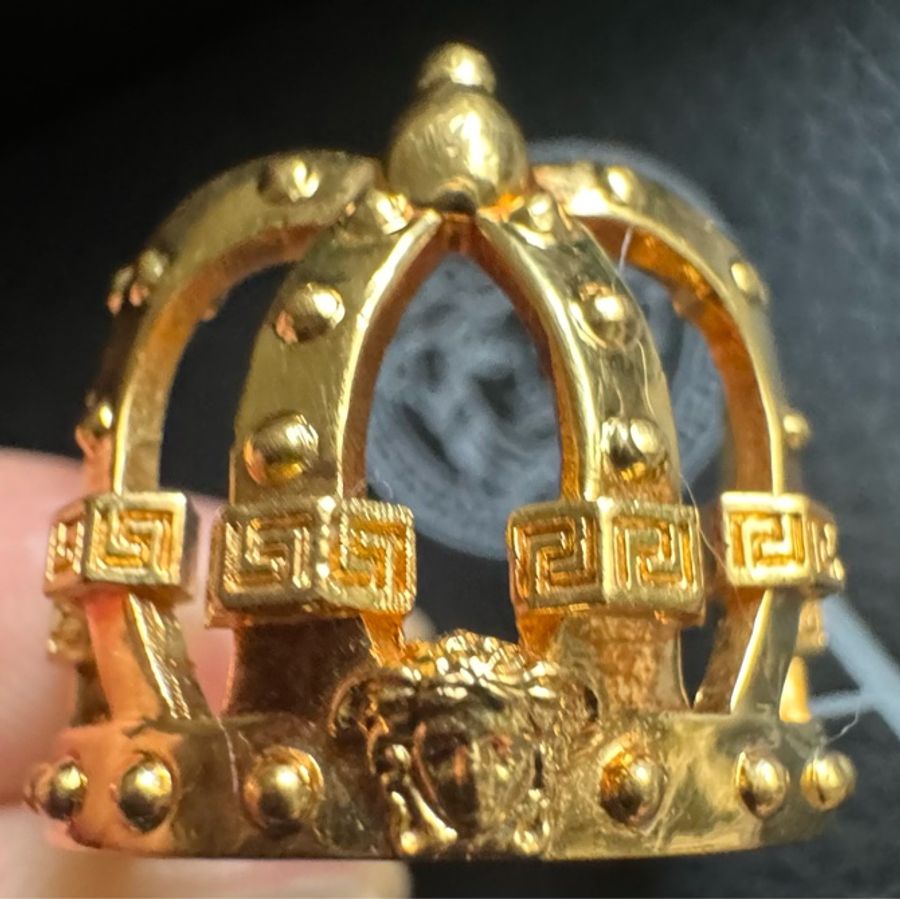 🙏求變現🙏 VERSACE 范思哲 凡賽斯 皇冠造型 戒指 戒圍21 二手正品-9