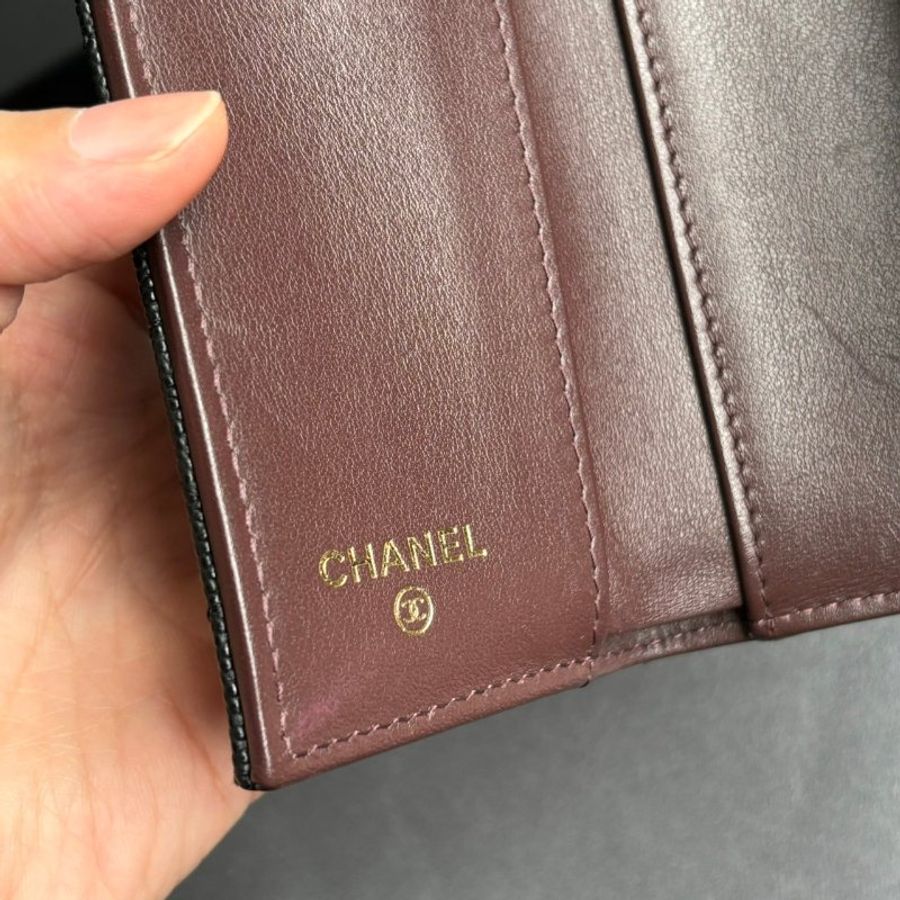 ::CHANEL:: MINI黑金三摺短夾-8