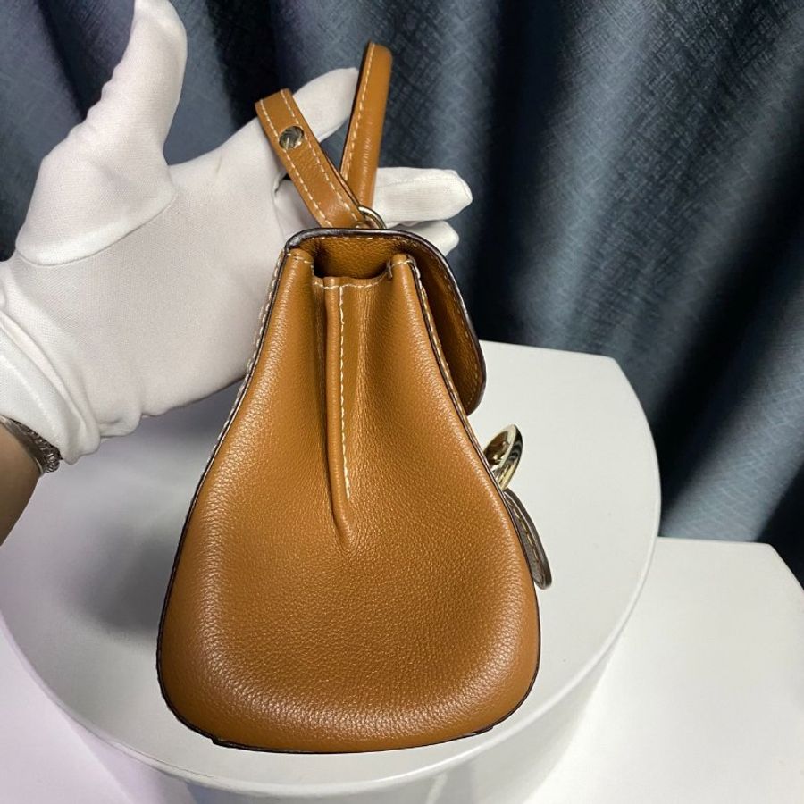 DELVAUX  棕色BRILLANT  手提肩背兩用包-3
