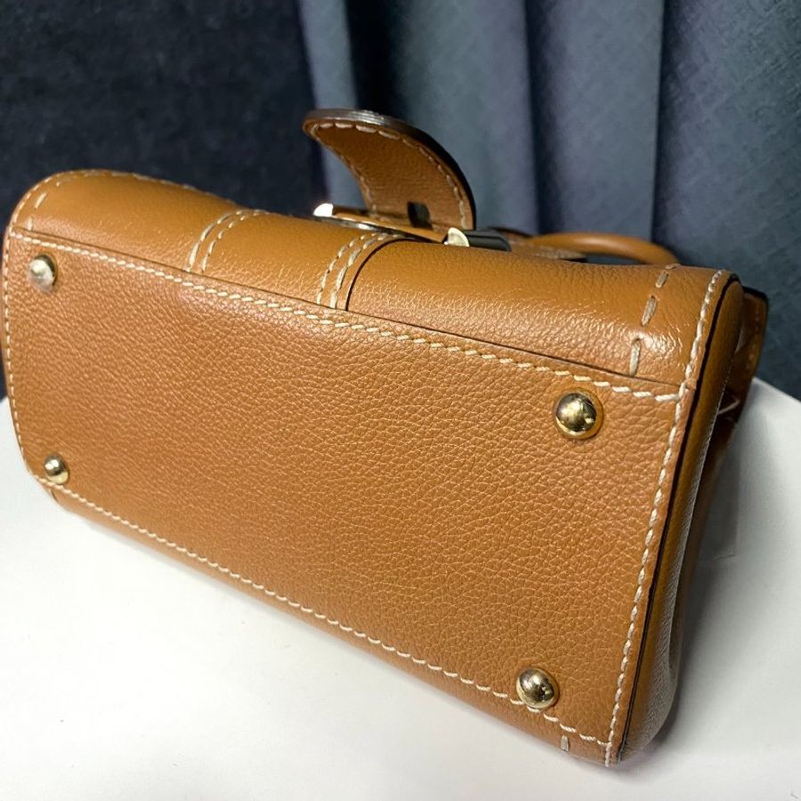 DELVAUX  棕色BRILLANT  手提肩背兩用包-5