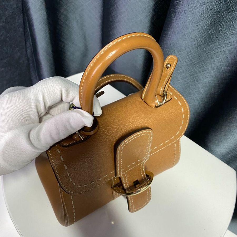 DELVAUX  棕色BRILLANT  手提肩背兩用包-6