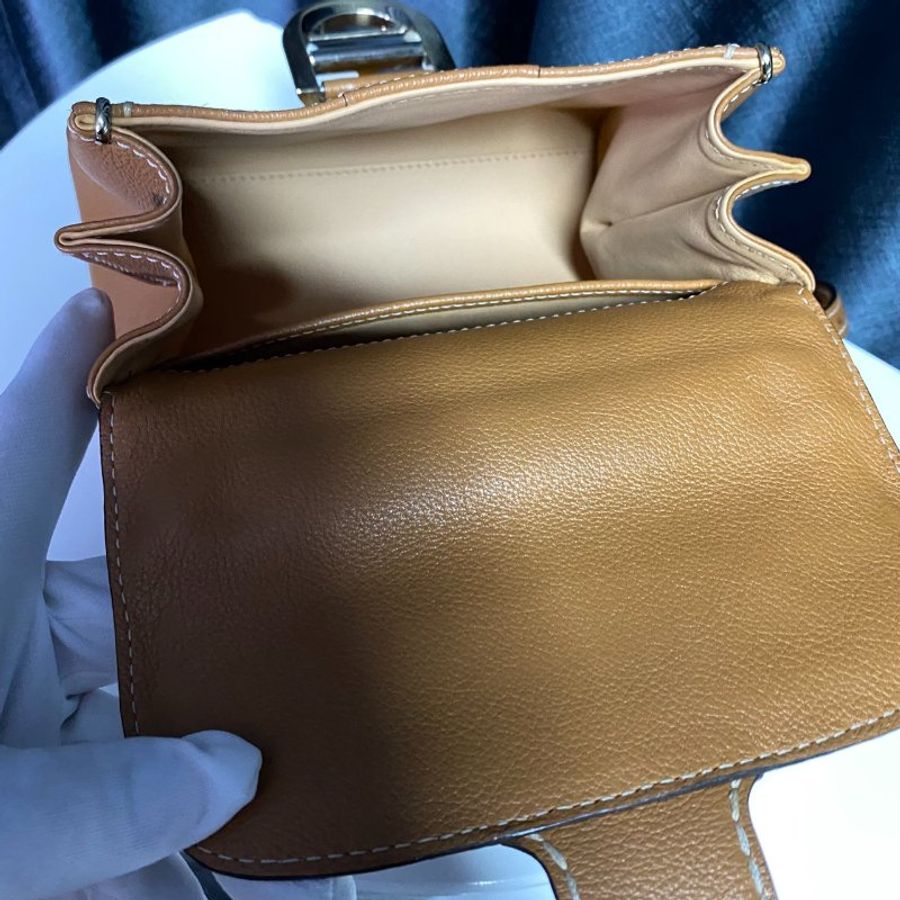 DELVAUX  棕色BRILLANT  手提肩背兩用包-7