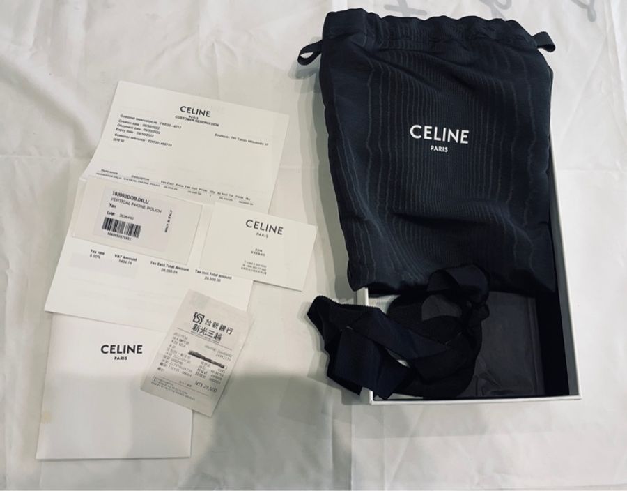 CELINE TRIOMPHE帆布凱旋門LOGO金釦手機包-9