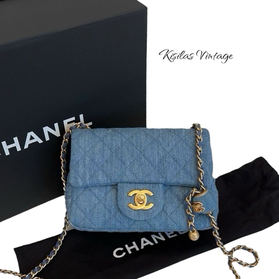 Chanel Square 17cm 牛仔方胖金球-0