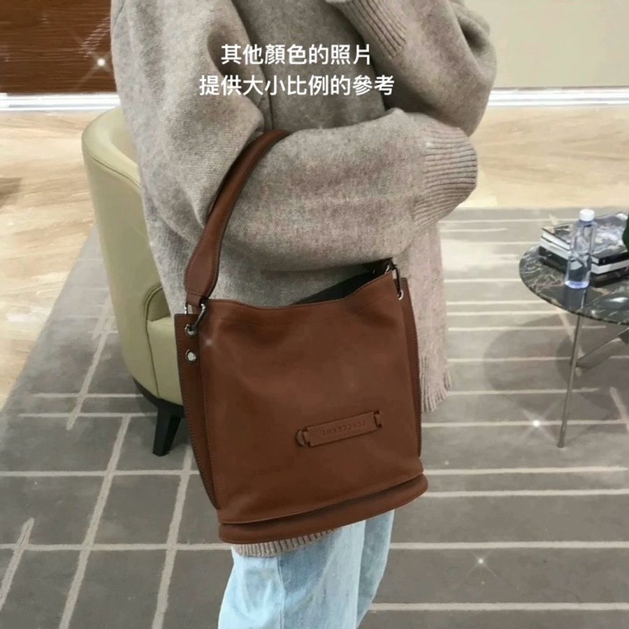 【極新】longchamp 3d系列水桶包|紅棕色-3