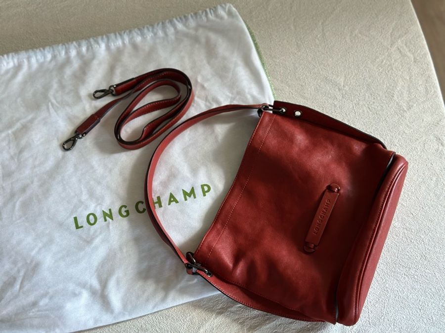 【極新】longchamp 3d系列水桶包|紅棕色-6