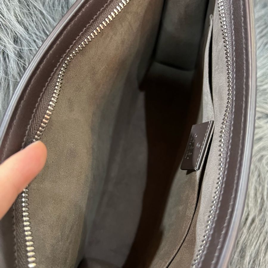 Gucci 475316 咖啡色 老花 GRG GG 帆布 金釦 手拿包 收租包 腋下包-14