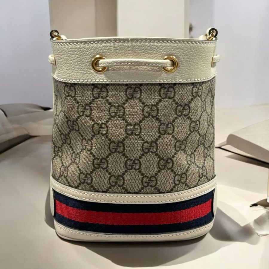 GUCCI  Ophidia GG MINI帆布水桶包-3