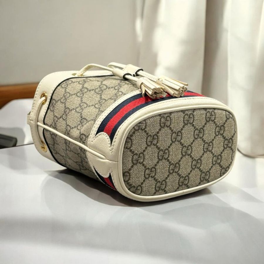 GUCCI  Ophidia GG MINI帆布水桶包-4