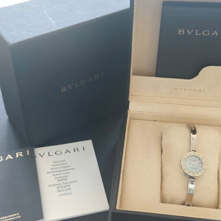 BVLGARI 寶格麗 B.ZERO 1鑲鑽珍珠母貝手環手錶-0