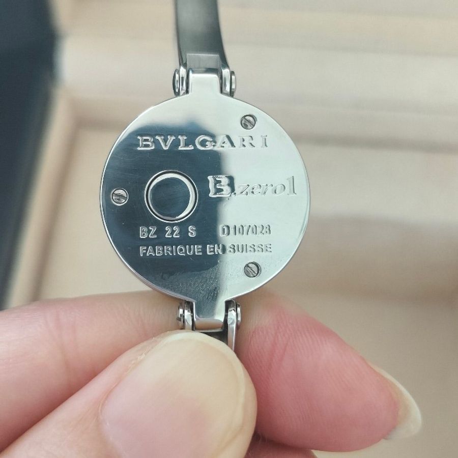 BVLGARI 寶格麗 B.ZERO 1鑲鑽珍珠母貝手環手錶-3