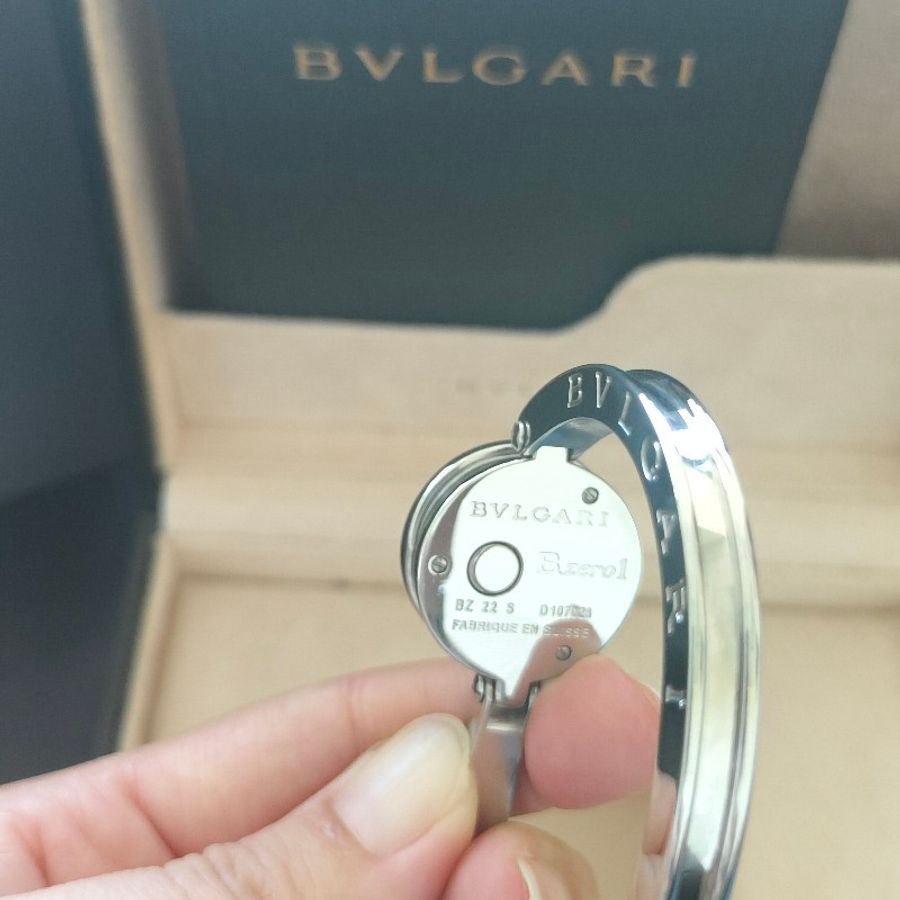 BVLGARI 寶格麗 B.ZERO 1鑲鑽珍珠母貝手環手錶-4