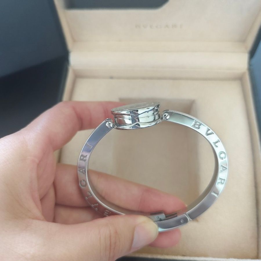 BVLGARI 寶格麗 B.ZERO 1鑲鑽珍珠母貝手環手錶-12