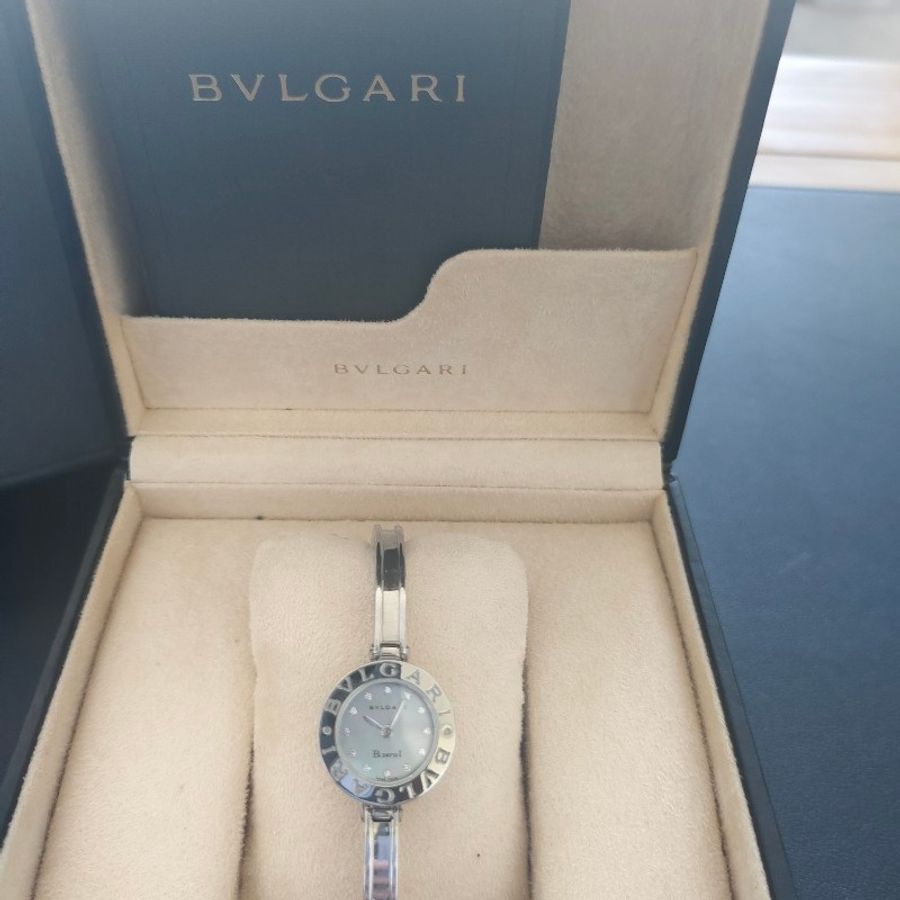 BVLGARI 寶格麗 B.ZERO 1鑲鑽珍珠母貝手環手錶-7