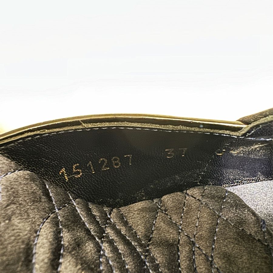 🍒GUCCI 高級絨與緞面用漆皮滾邊魚口高跟 size:37 / 2F240801-1-14