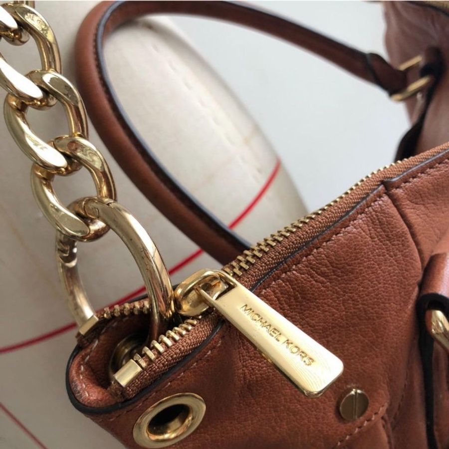 MK  Michael Kors  真皮焦糖色/手提/肩背/斜背-10