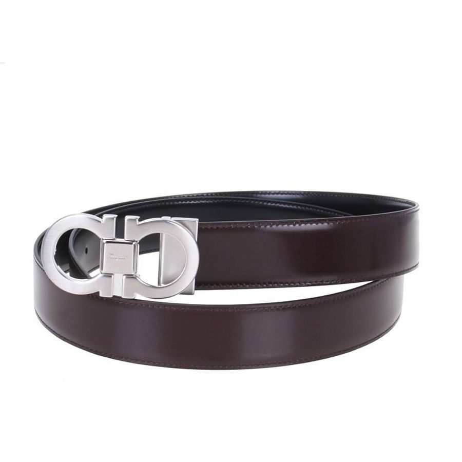 Ferragamo 0663056 男款金銀雙色及黑色啡色腰帶禮盒 3.5公分寬 總長 115 公分【促銷品】-3