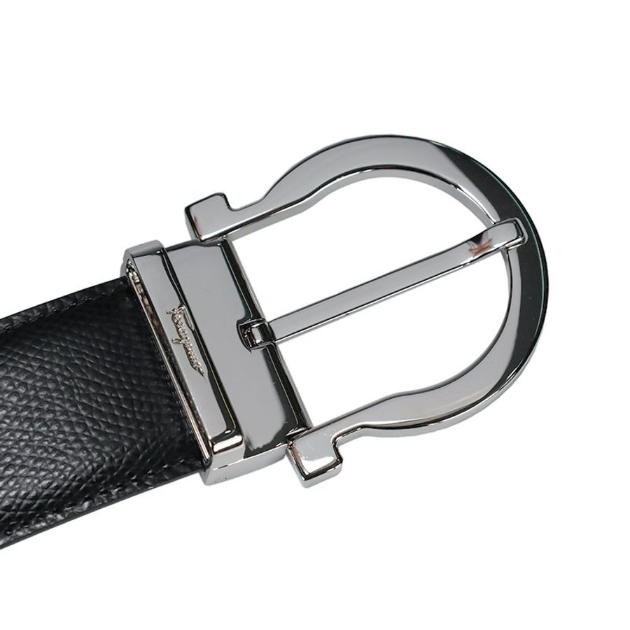 【促銷品】 Ferragamo 675140 男款雙面可調式 Gancini 壓紋小牛皮腰帶 3.5公分寬 黑色/啡色 95/100/105/110/115 公分《2024季度★全新商品 》-16