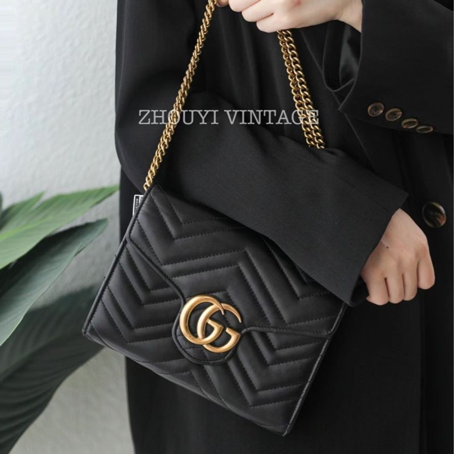 GUCCI Marmont系列绗缝鏈條手袋-0
