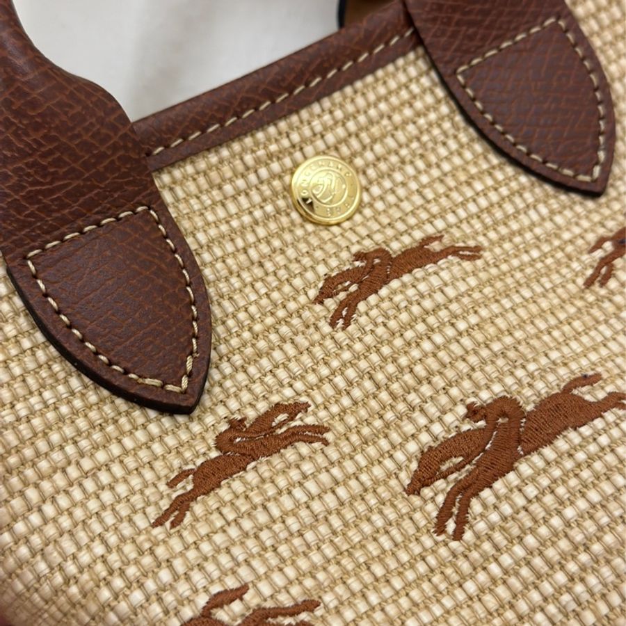 Longchamp Le Panier Pliage 手提包 XS 編織刺繡包-1