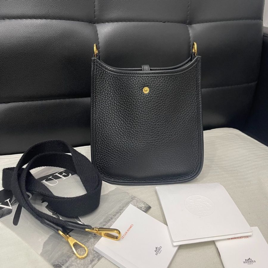 Hermes愛馬仕 evelyn mini 黑金-1