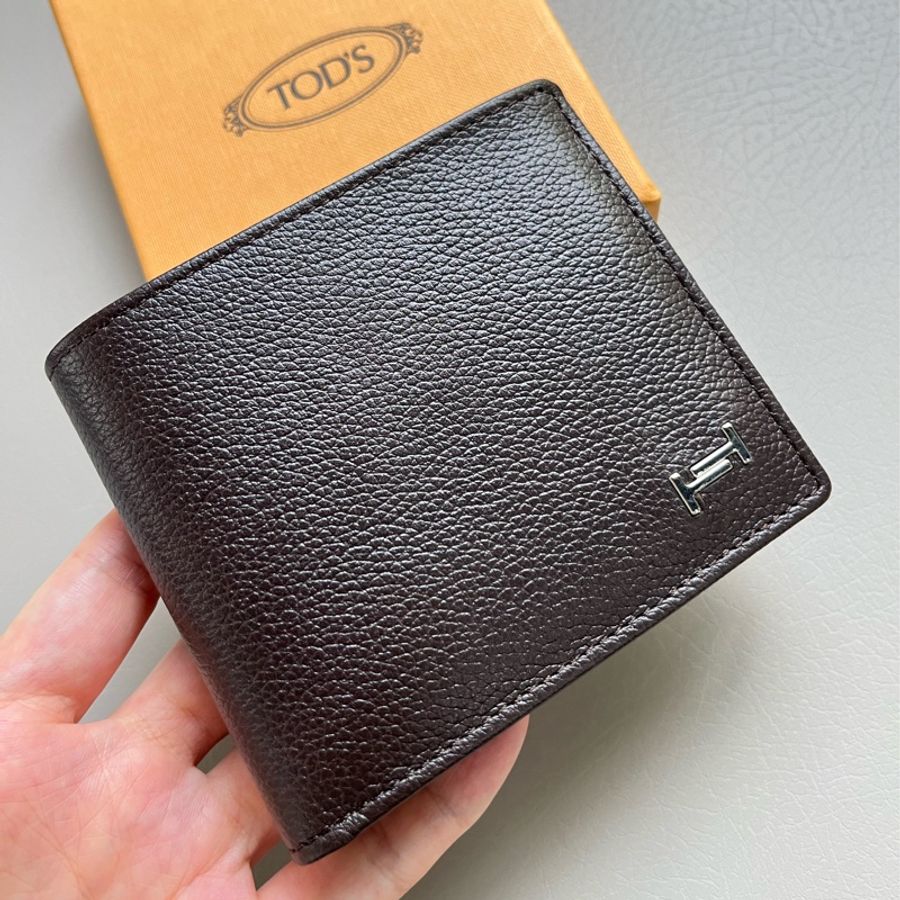 Tod’s 咖啡色牛皮零錢袋短夾-2