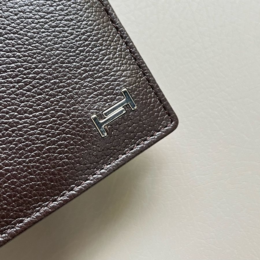 Tod’s 咖啡色牛皮零錢袋短夾-4