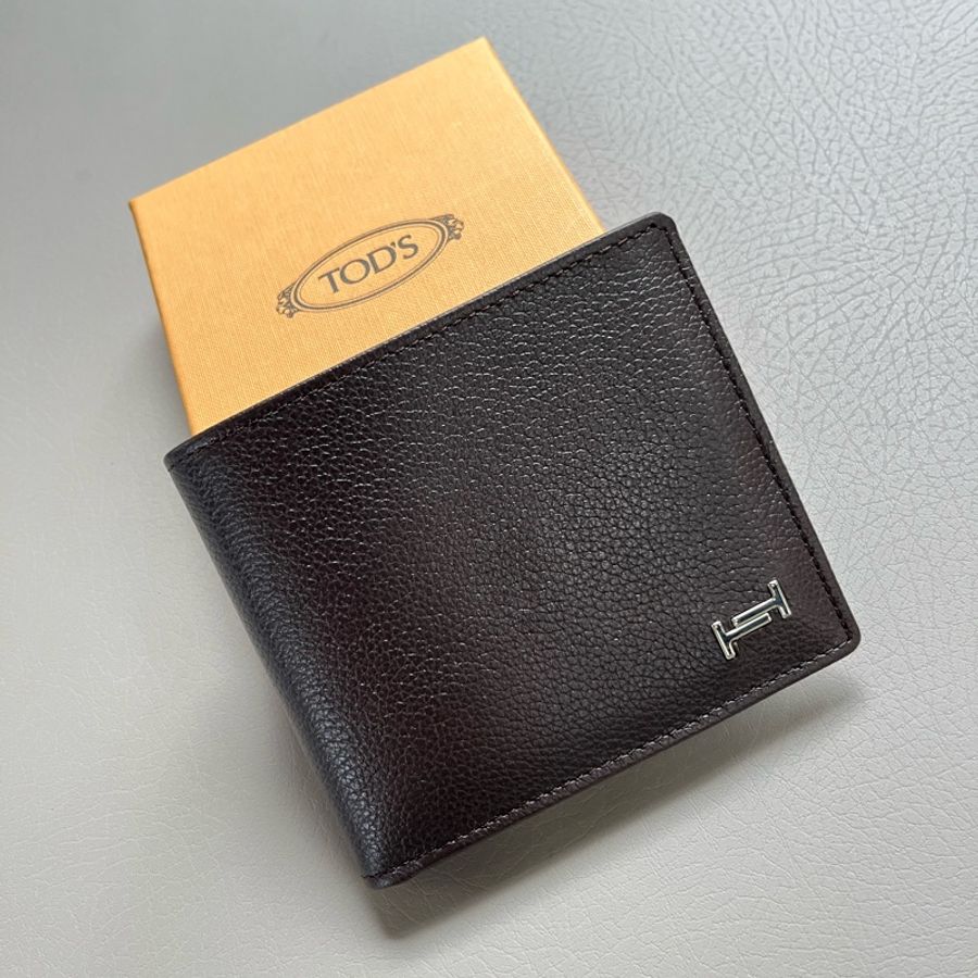 Tod’s 咖啡色牛皮零錢袋短夾-10