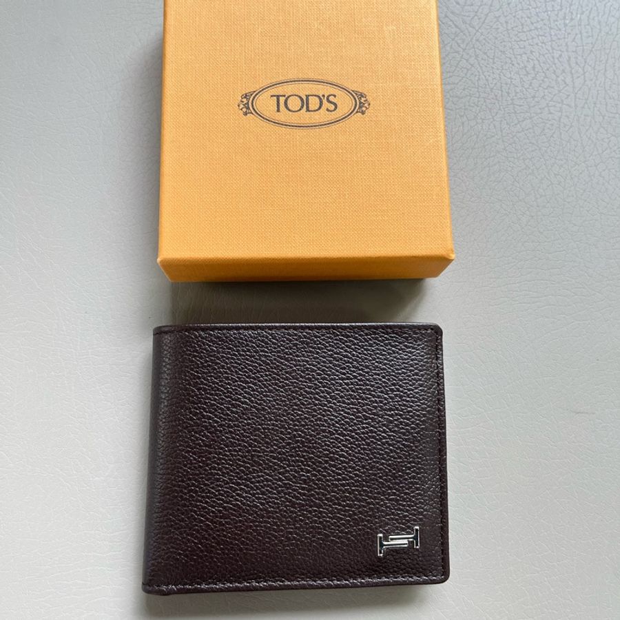 Tod’s 咖啡色牛皮零錢袋短夾-12