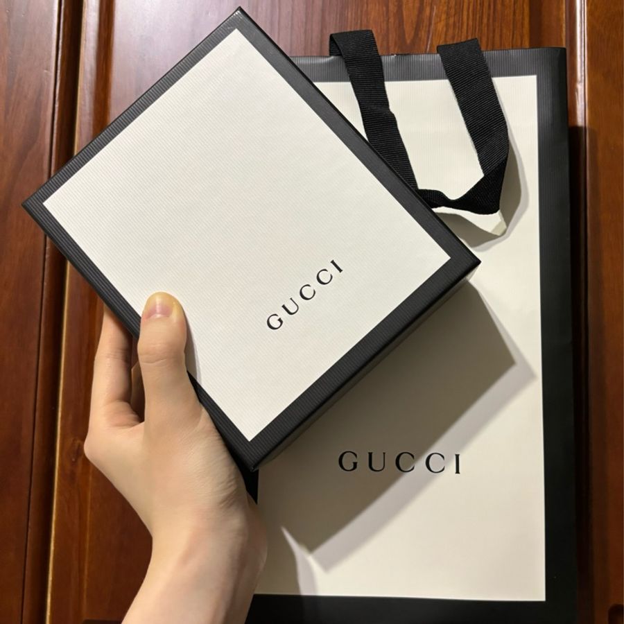 GUCCI Ophidia GG 經典印花拼接織帶頸掛式拉鍊零錢包-7