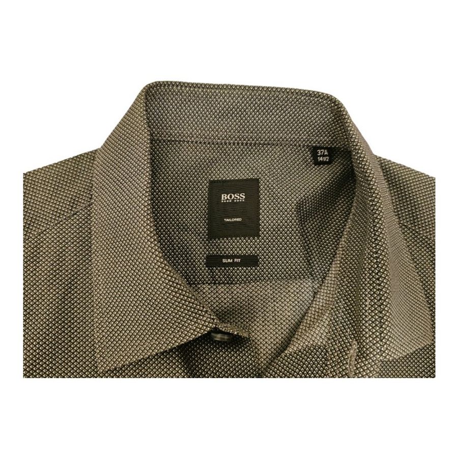 BOSS Slim fit 男仕休閒襯衫(黑色)US 14.5A-1