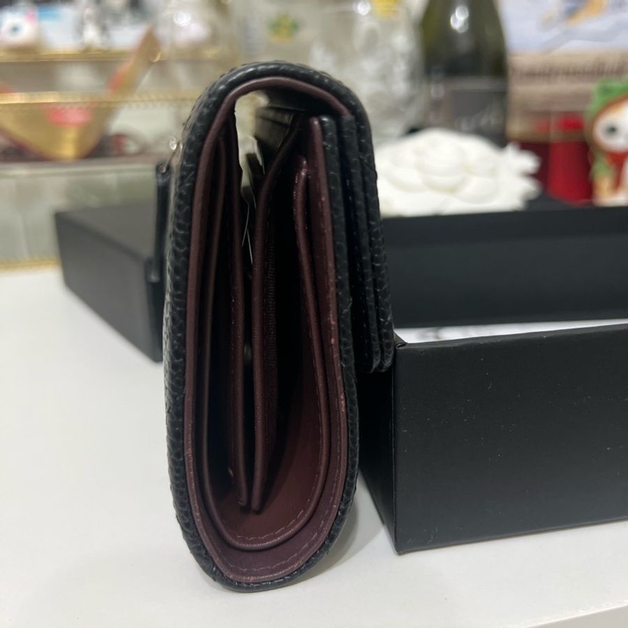 香奈兒荔枝牛短夾 銀釦-9