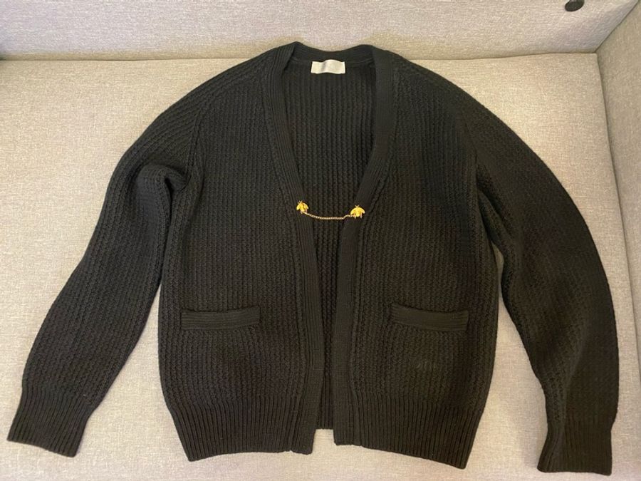Dior bee jewel black cardigan M 毛衣-1