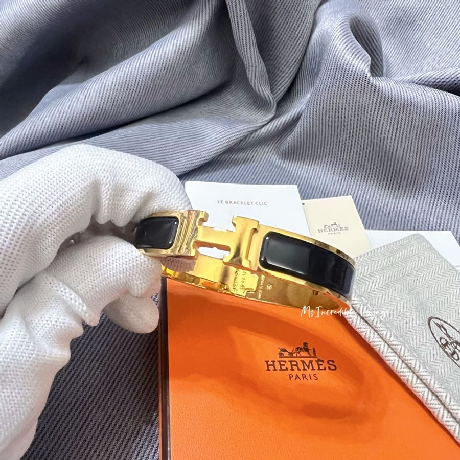 Hermes 黑金手鈪 Clic H Bracelet-7