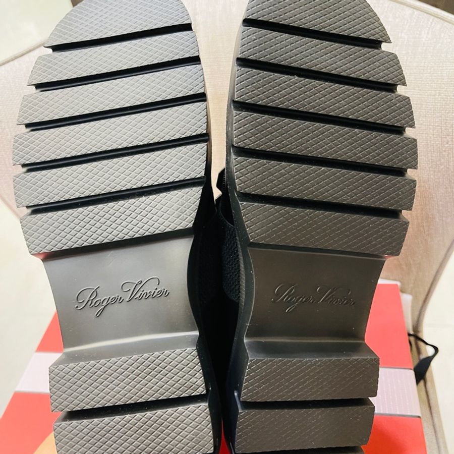 Roger vivier 經典水晶方鑽樂福平底鞋41-5
