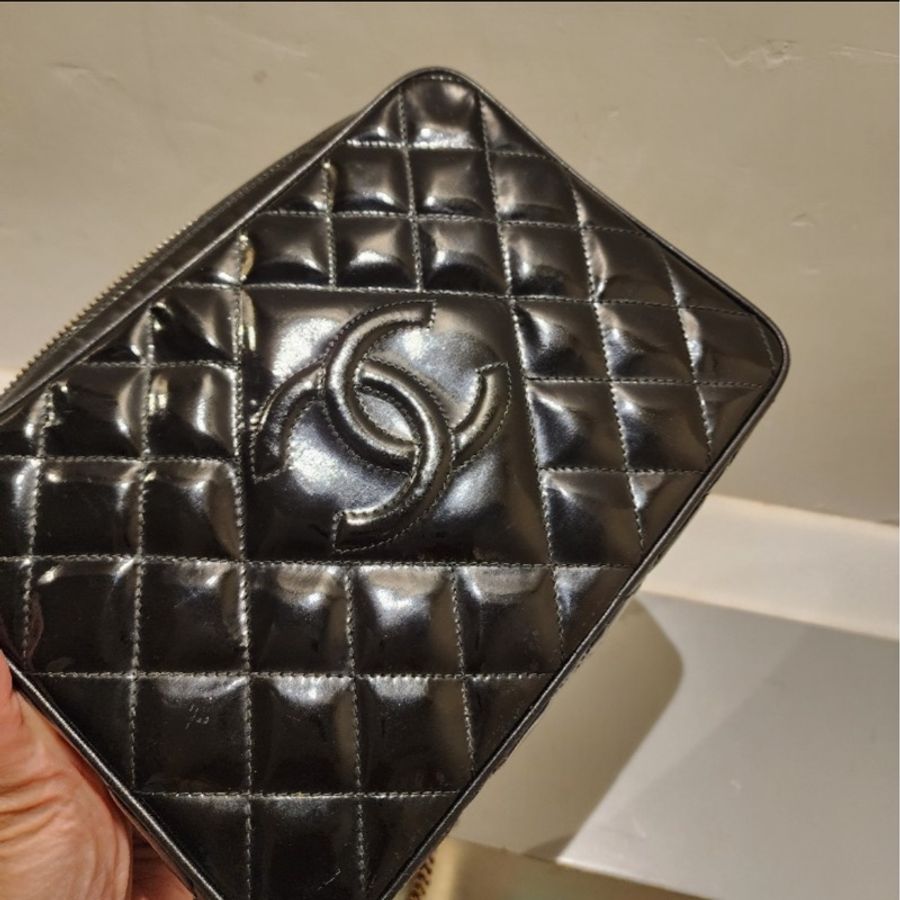 Chanel Vintage漆皮方塊相機肩背包/斜背包-18