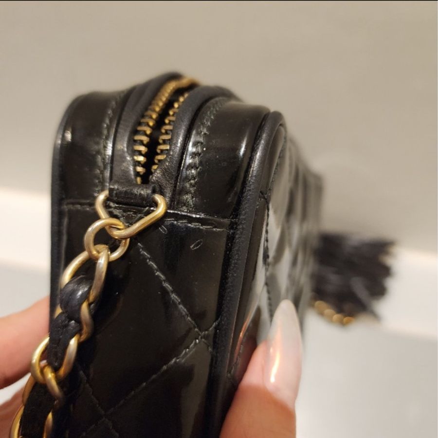 Chanel Vintage漆皮方塊相機肩背包/斜背包-25