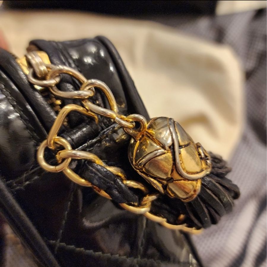 Chanel Vintage漆皮方塊相機肩背包/斜背包-27
