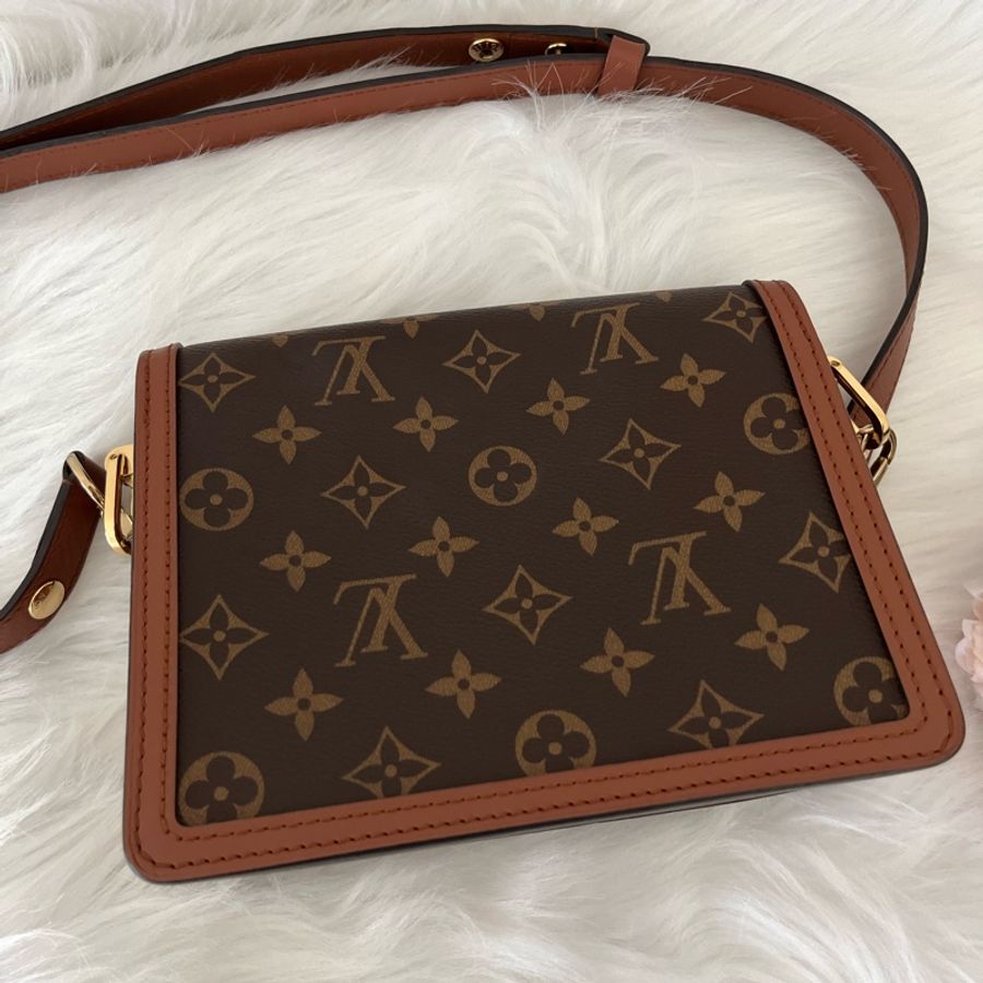 (特定客人已訂)LV M44580 DAUPHINE系列帆Reverse皮革飾邊帆布肩斜背包-3