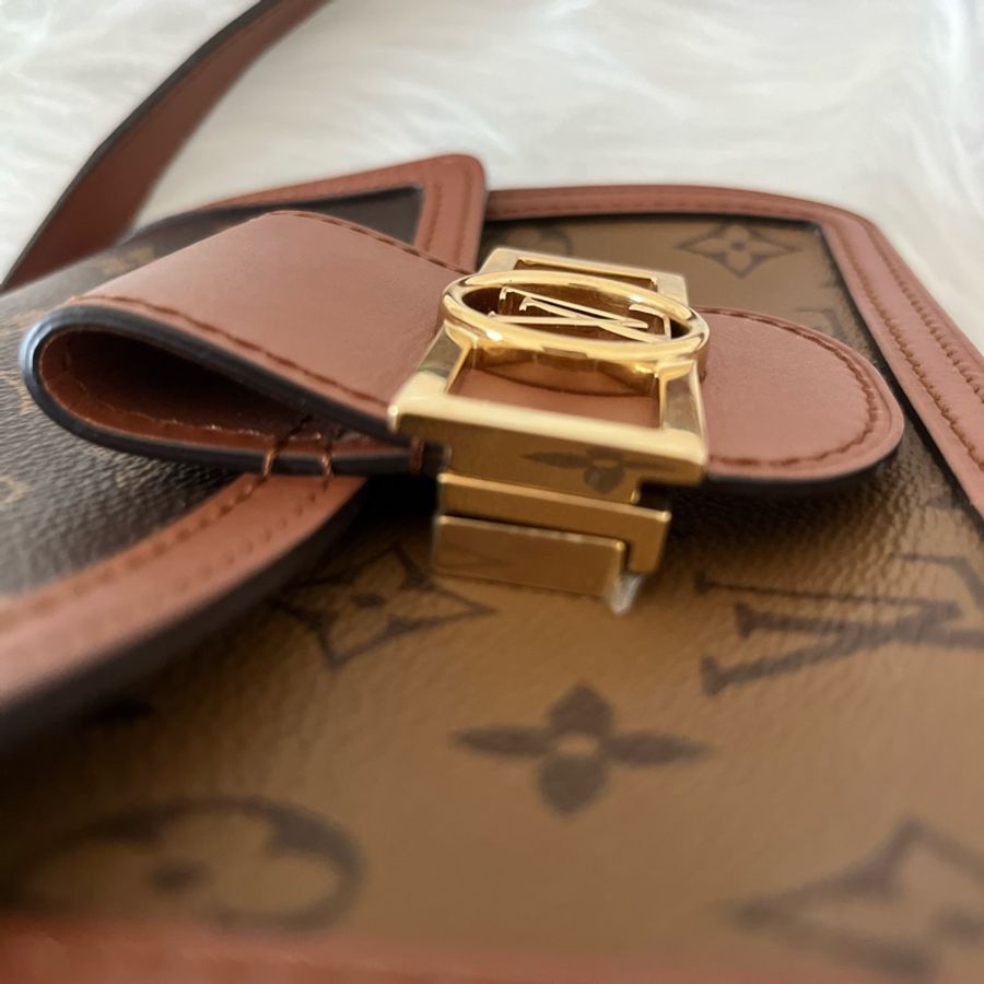 (特定客人已訂)LV M44580 DAUPHINE系列帆Reverse皮革飾邊帆布肩斜背包-16