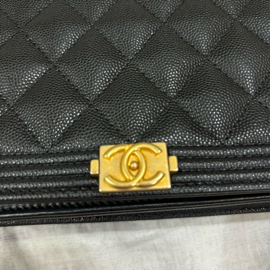 Chanel boy woc黑荔枝皮-2