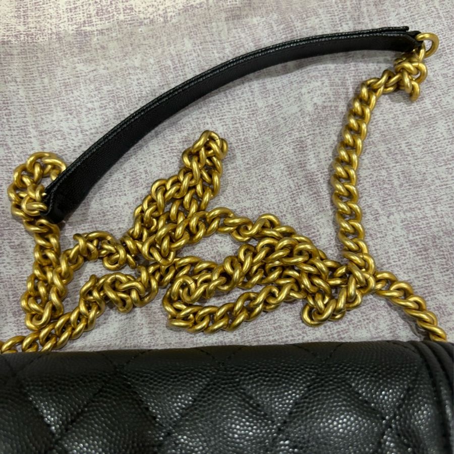 Chanel boy woc黑荔枝皮-3