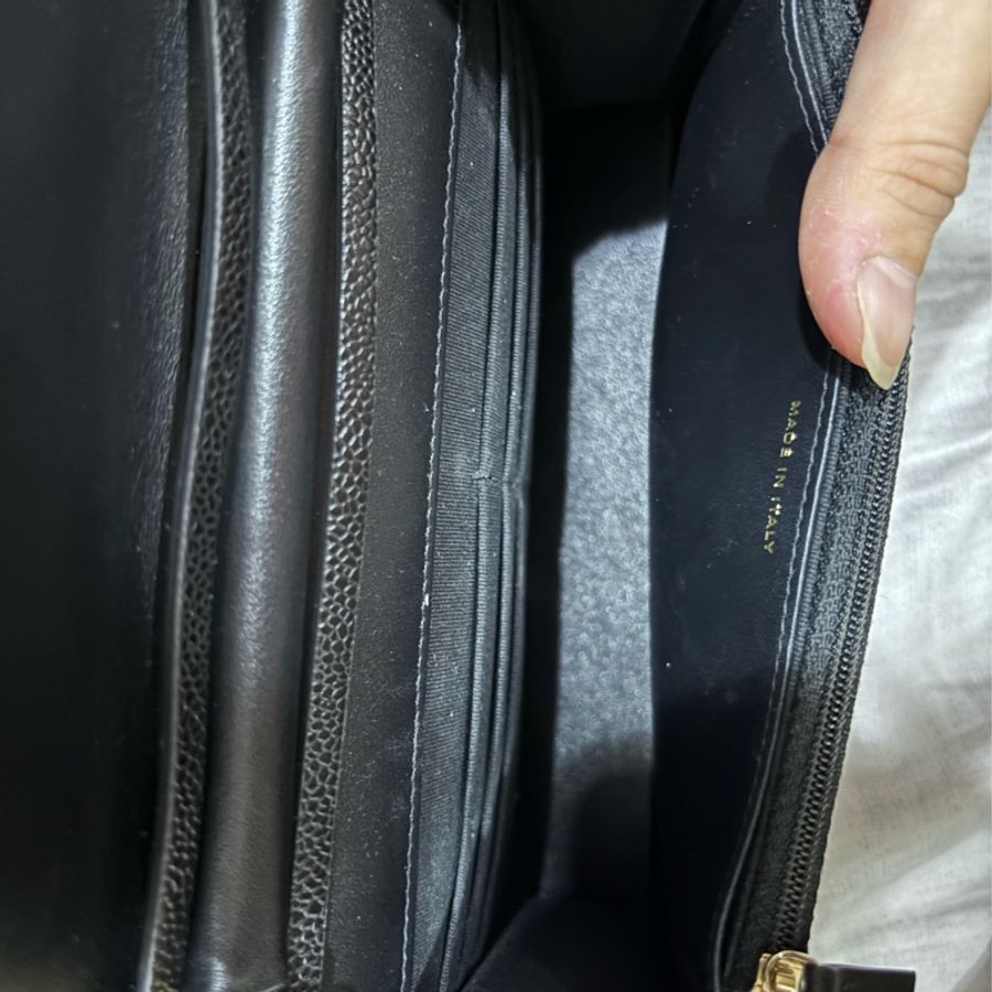 Chanel boy woc黑荔枝皮-4