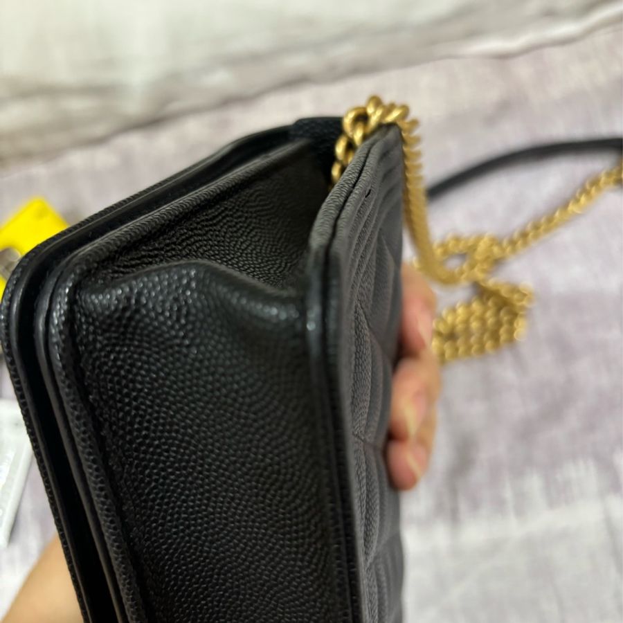 Chanel boy woc黑荔枝皮-11