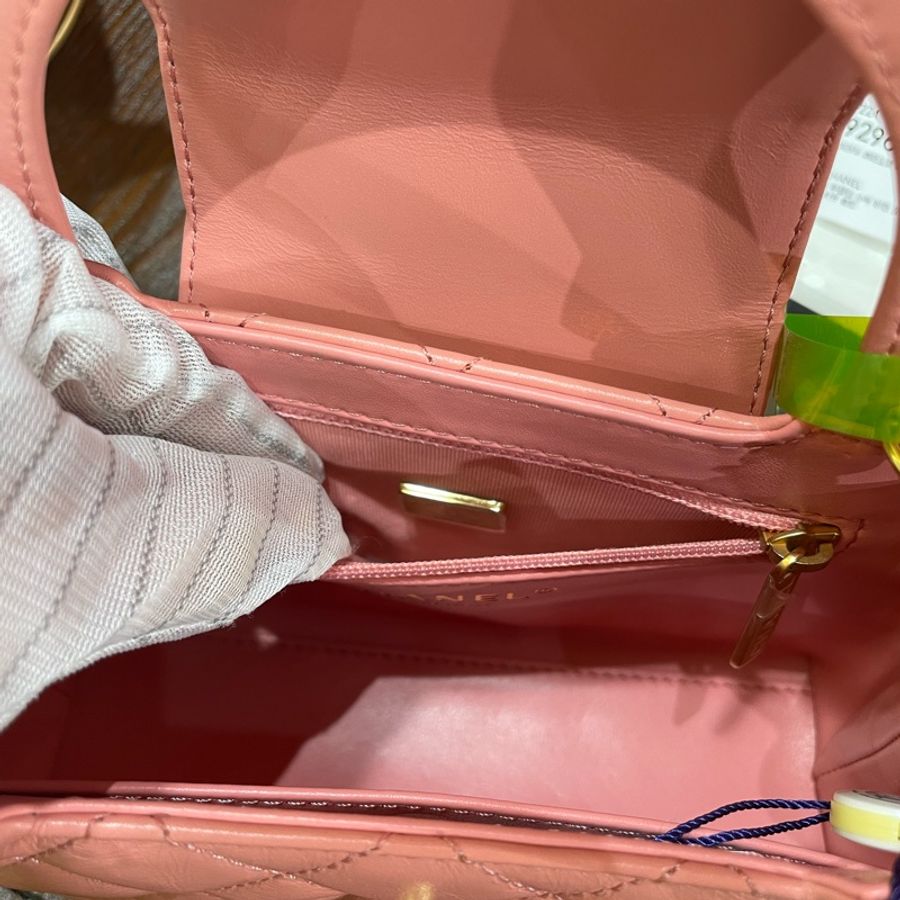 CHANEL 23k mini Kelly bag 粉色 19*7*13 可放手機-5