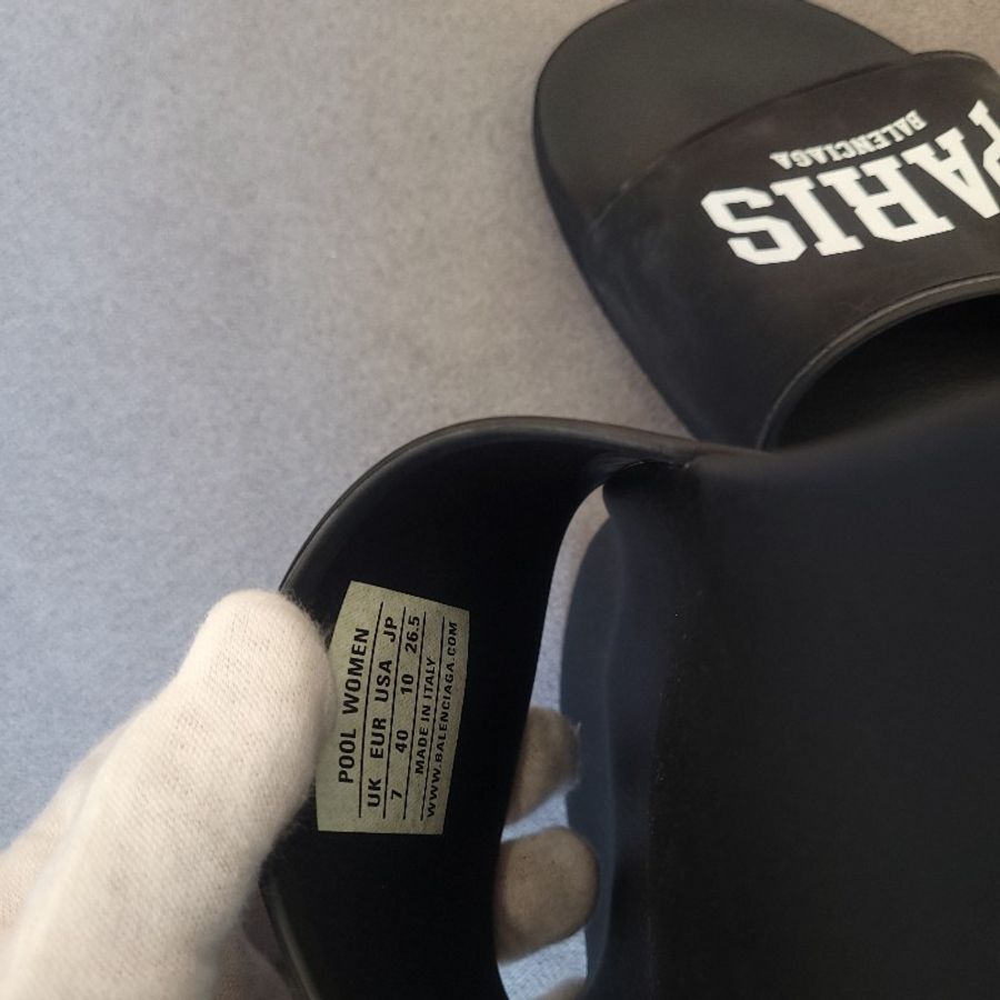 BALENCIAGA Paris logo 橡膠拖鞋 #40-4