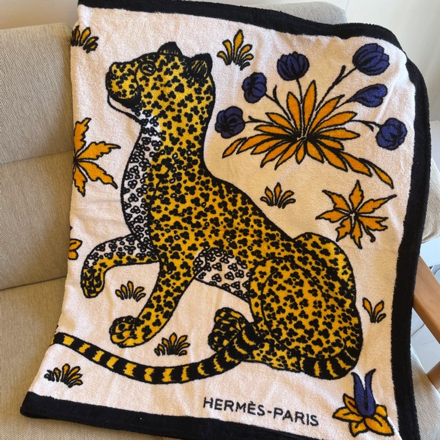 全新愛馬仕Hermes 老虎海灘巾 沙灘巾 浴巾-4