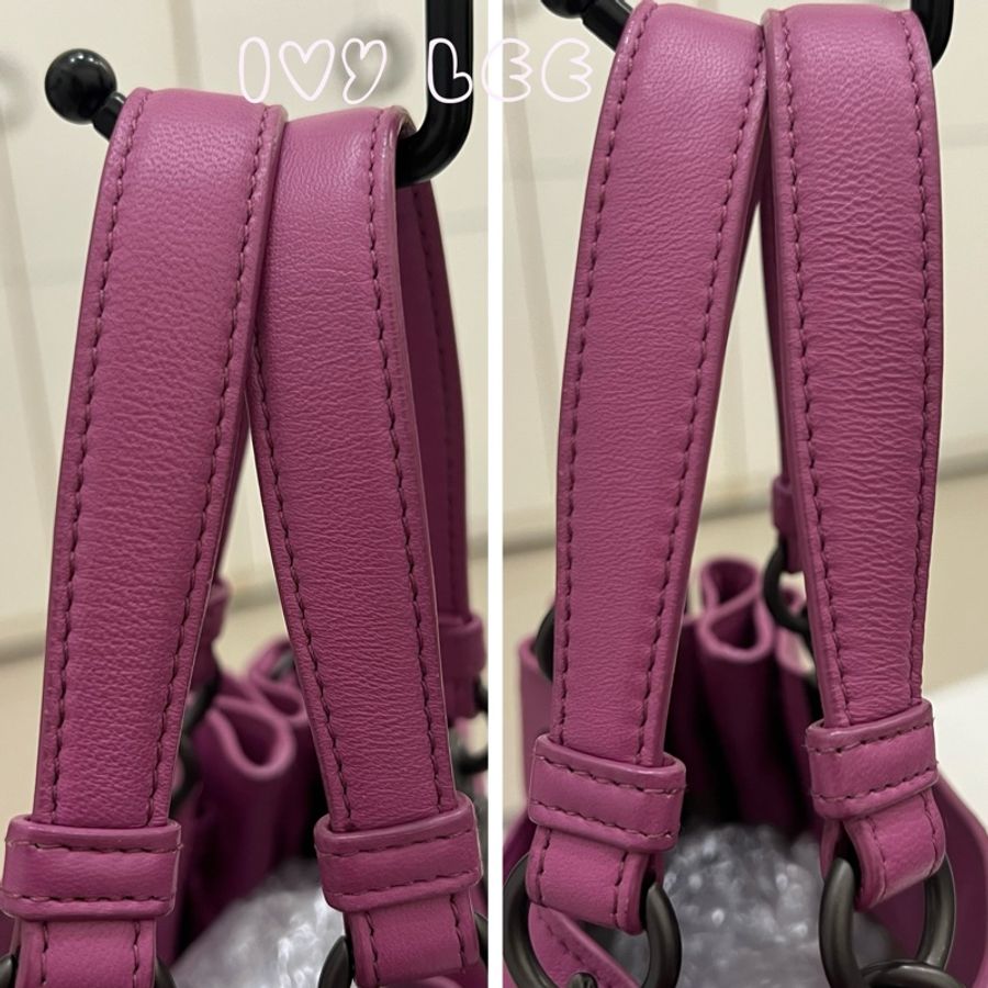 BOTTEGA VENETA 經典編織皮革手提包 斜背包 二用水桶包  蘭花紫  二手精品-13