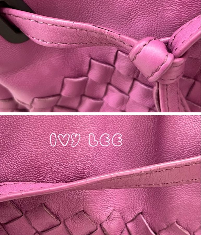 BOTTEGA VENETA 經典編織皮革手提包 斜背包 二用水桶包  蘭花紫  二手精品-16